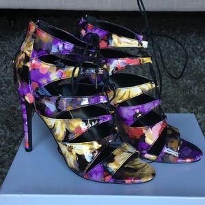 Steve Madden Raceyyy Floral Lace-up Heels